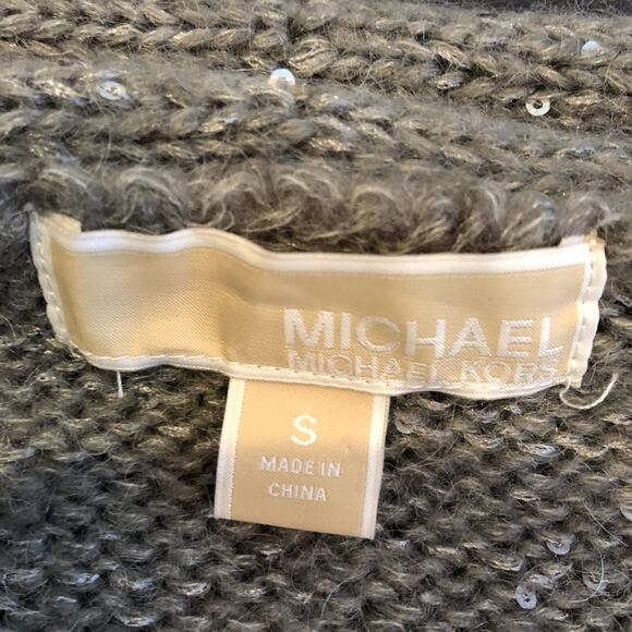 Michael Michael Kors gray sequin sparkle open mohair wool cardigan size Small - Picture 11 of 14